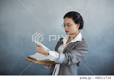 Business woman portrait. Beautiful stylish office worker Business woman portrait. Beautiful stylish office worker 48011716
