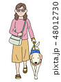 日本ユニバーサルマナー協会監修素材　盲導犬と外出 48012730