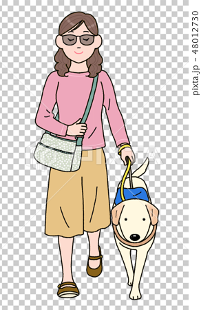 日本ユニバーサルマナー協会監修素材　盲導犬と外出 48012730