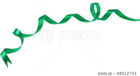 Wavy green ribbon isolated on white background. 48012733