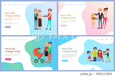 How to Be Happy Family Set with Parents and Kids 48012904