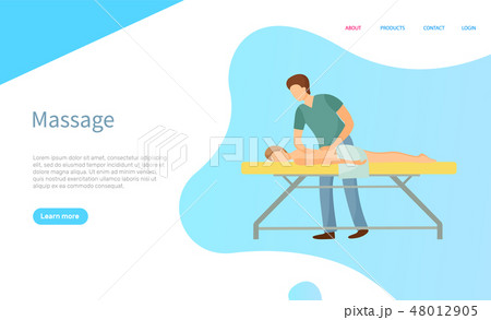 Massage Service Online Page, Masseur and Client 48012905