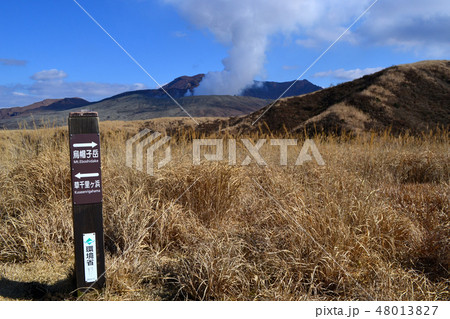 冬の阿蘇 草千里の景観 冬の阿蘇 草千里の景観 48013827