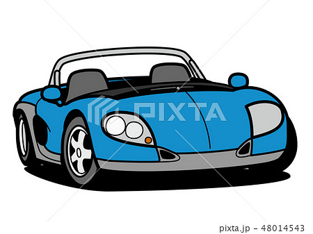 フレンチオープンスポーツ 　青色　 自動車イラスト 48014543