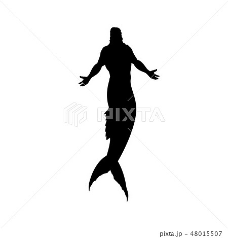 Mermaid man silhouette mythology fantasy 48015507