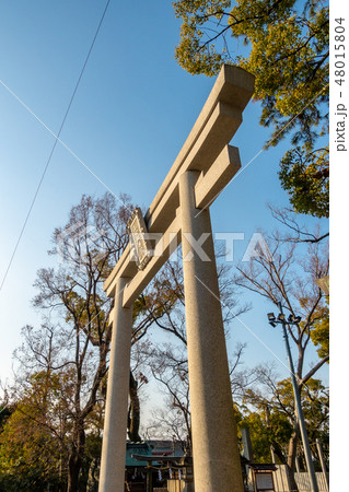 初詣 石鳥居 (三之鳥居) 初詣 石鳥居 (三之鳥居) 48015804