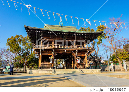 初詣 石切神社絵馬殿の写真素材