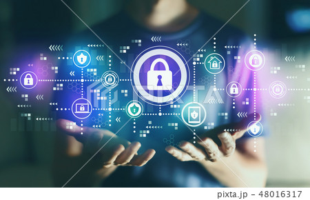 Cyber security with young man Cyber security with young man 48016317