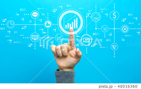 Marketing concept with hand  48016360