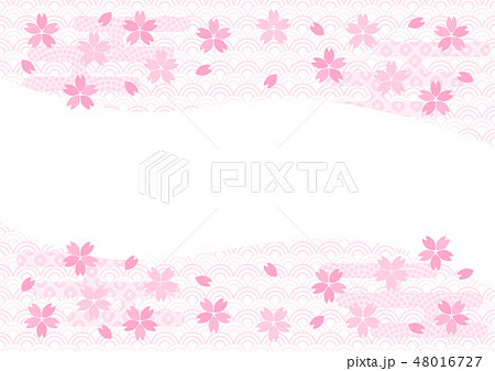 桜 イラスト 模様 背景 和柄のイラスト素材