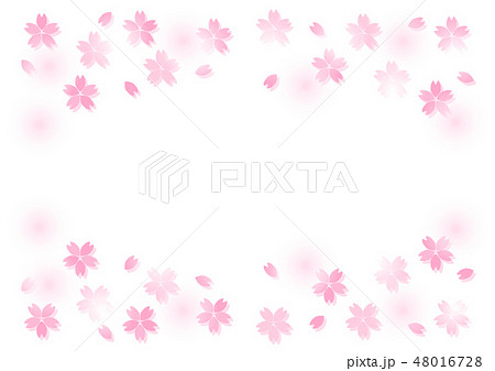 桜 イラスト 模様 背景 グラデーション 48016728