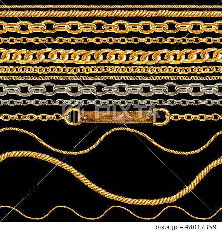 Golden chain glamour seamless pattern illustration Golden chain glamour seamless pattern illustration 48017359