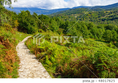 Beautiful view of the hiking trail leading to the national Park and famous sights of Georgia Okatse Beautiful view of the hiking trail leading to the national Park and famous sights of Georgia Okatse 48017625