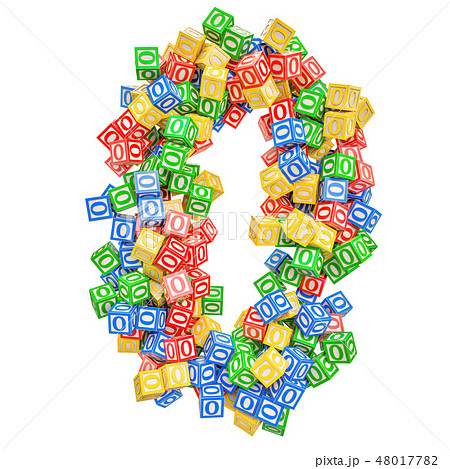 Number 0, from ABC Alphabet Wooden Blocks 48017782