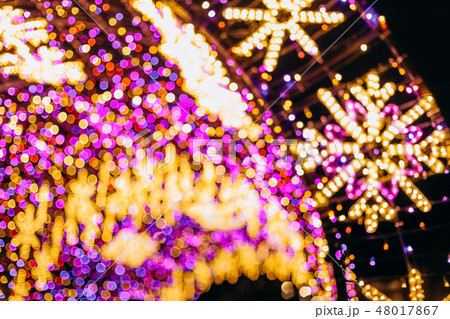bokeh blur lights multicolored festive garlands bokeh blur lights multicolored festive garlands 48017867