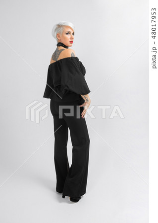 Portrait of a full-length young girl isolated on white background Portrait of a full-length young girl isolated on white background 48017953