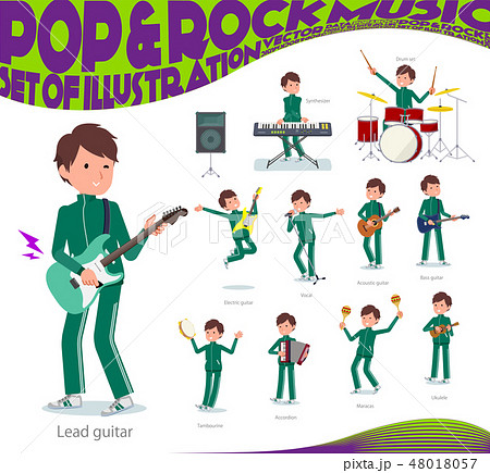 flat type school boy green jersey_pop music 48018057
