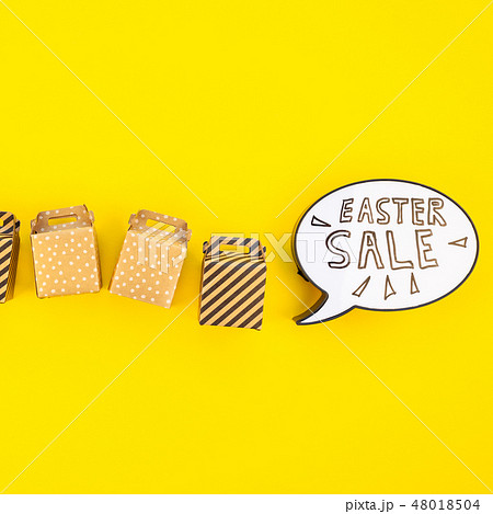 Creative Top view holiday Easter Sale Concept Creative Top view holiday Easter Sale Concept 48018504