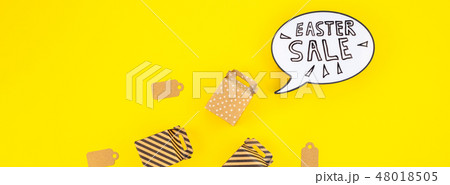 Creative Top view holiday Easter Sale Concept Creative Top view holiday Easter Sale Concept 48018505