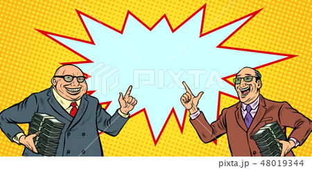 businessmen with cash, rich people. two men joyful 48019344
