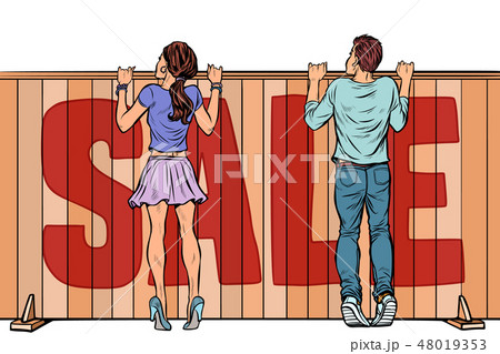 family looks over the fence. sale house real estate 48019353
