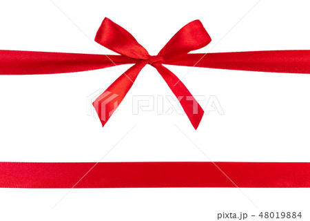 Red ribbon with bow isolated on white background. Red ribbon with bow isolated on white background. 48019884