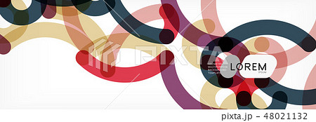 Curly wave lines abstract background design, transparent color lines on gray 48021132