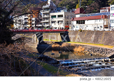 箱根湯本の早川に架かるあじさい橋 箱根湯本の早川に架かるあじさい橋 48021605