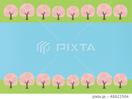桜 桜の木 桜並木 お花見のイラストのイラスト素材