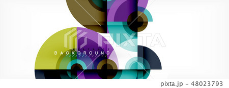 Flying circles geometric abstract background 48023793