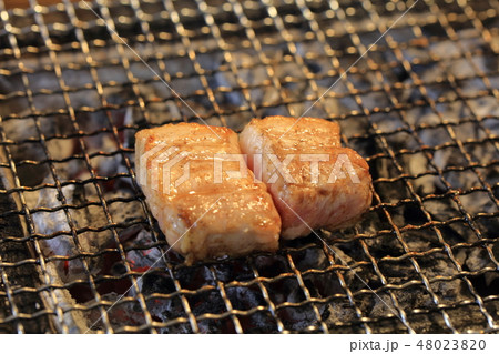 七輪で焼く豚バラ 48023820