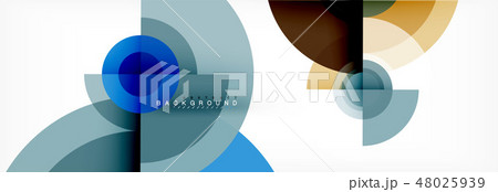 Round circles and triangles abstract background 48025939