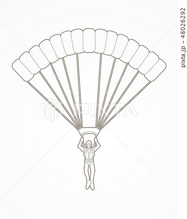 Parachuting silhouette graphic vector Parachuting silhouette graphic vector 48026292