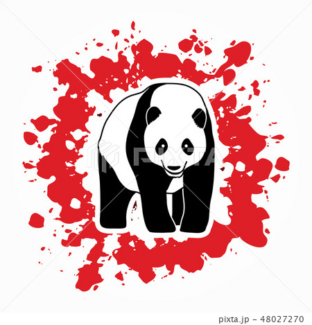 Panda standing graphic vector Panda standing graphic vector 48027270