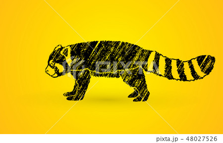 Red Panda side view graphic vector. Red Panda side view graphic vector. 48027526