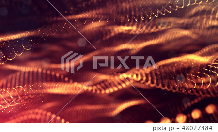 Abstract glow particles in air as science fiction microcosm or macro world or sci-fi. 3d render of 48027884