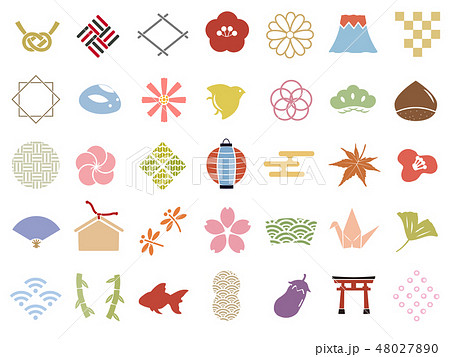 和風アイコンスタンプセット 48027890