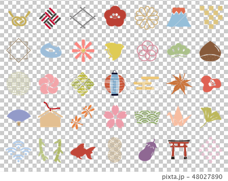 和風アイコンスタンプセット 48027890