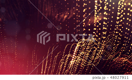 Abstract glow particles in air as science fiction microcosm or macro world or sci-fi. 3d render of 48027911