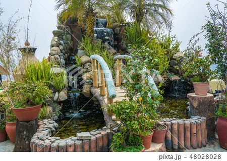 Man-made waterfall in the Park of Kopan. Man-made waterfall in the Park of Kopan. 48028028