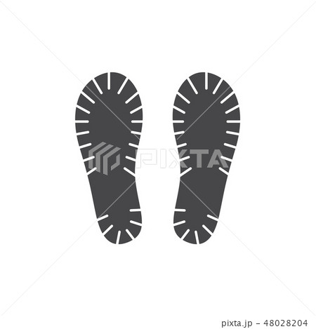Vector abstract footwear flat footprint black icon Vector abstract footwear flat footprint black icon 48028204
