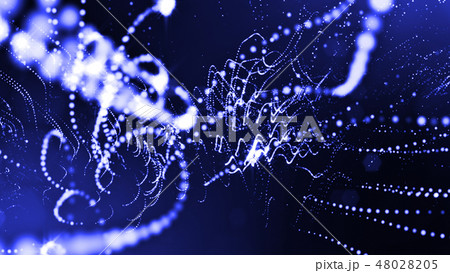 Abstract glow particles in air as science fiction microcosm or macro world or sci-fi. 3d render of 48028205