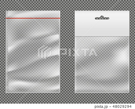 Ziplock plastic packets 3d realistic vector set Ziplock plastic packets 3d realistic vector set 48029294