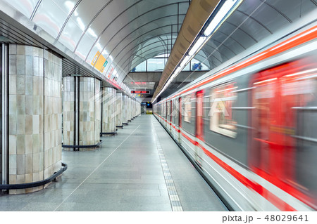 Metro station in Prahue. 48029641
