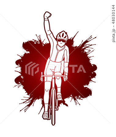 The winner Bicycle riding front view vector The winner Bicycle riding front view vector 48030144