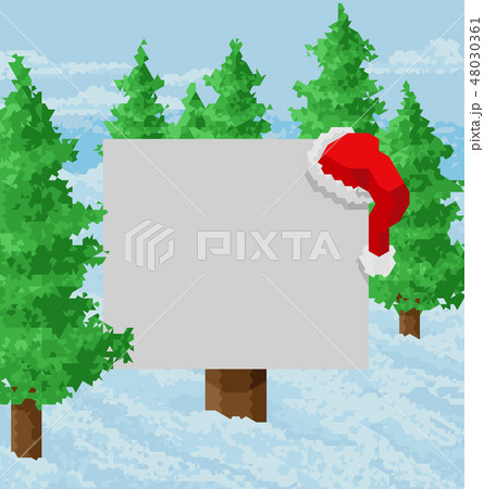 Christmas Snow Santa Hat Abstract Geometric Sign  48030361