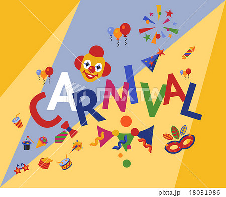 Digital vector carnival and circus simple icons Digital vector carnival and circus simple icons 48031986