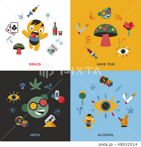 Digital vector freaks and drugs simple icons Digital vector freaks and drugs simple icons 48032014