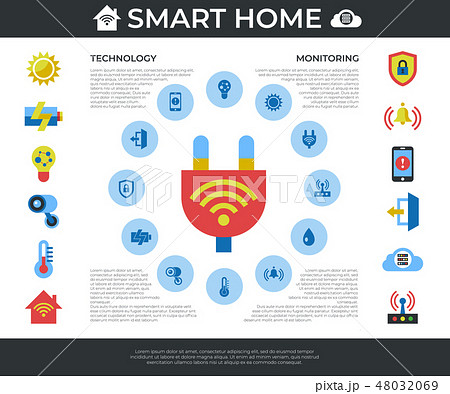 Digital vector smart and digital home Digital vector smart and digital home 48032069