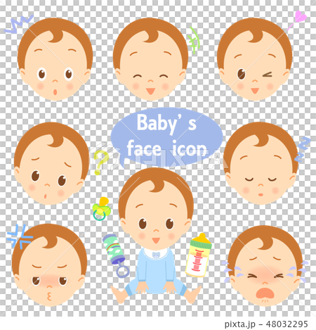 赤ちゃん　顔　アイコン　セット　01 48032295